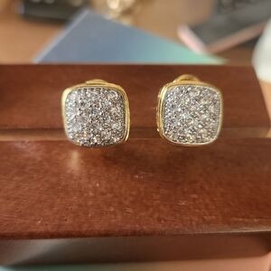 Elegant Gold and Silver Stud Earrings